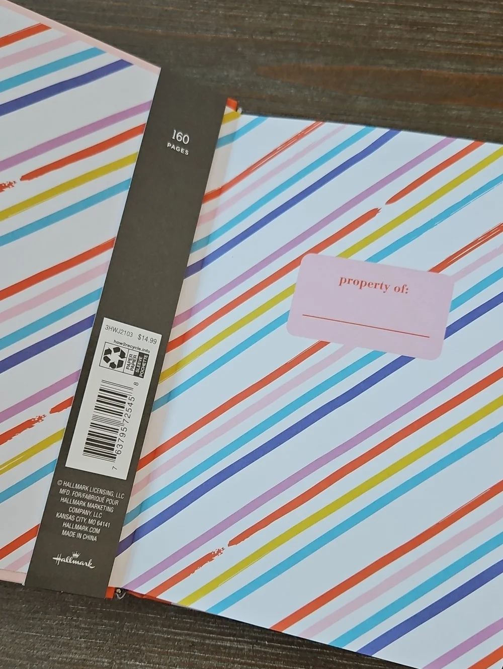 Hallmark All the Feels Prompted Journal - Pink with Rainbow Foil New